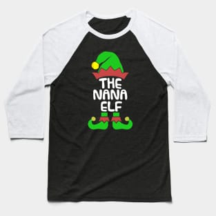 Nana Elf Matching Family Group Christmas Party Pajama Baseball T-Shirt